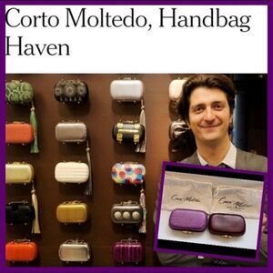 2 Carto Moltedo Leather Clutch bags purple & mauve